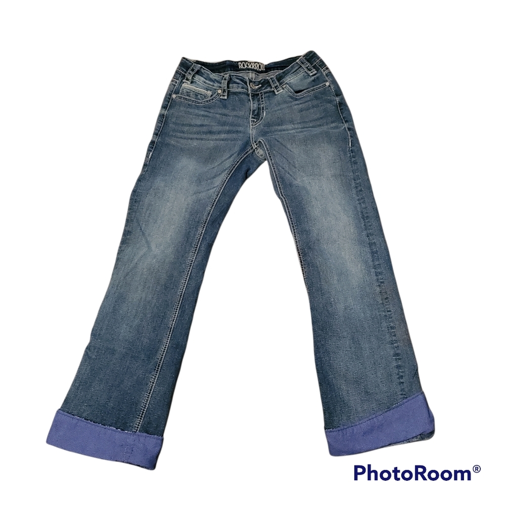 Rock & Roll Cowgirl Jean Contrasting Cuffs 28x30